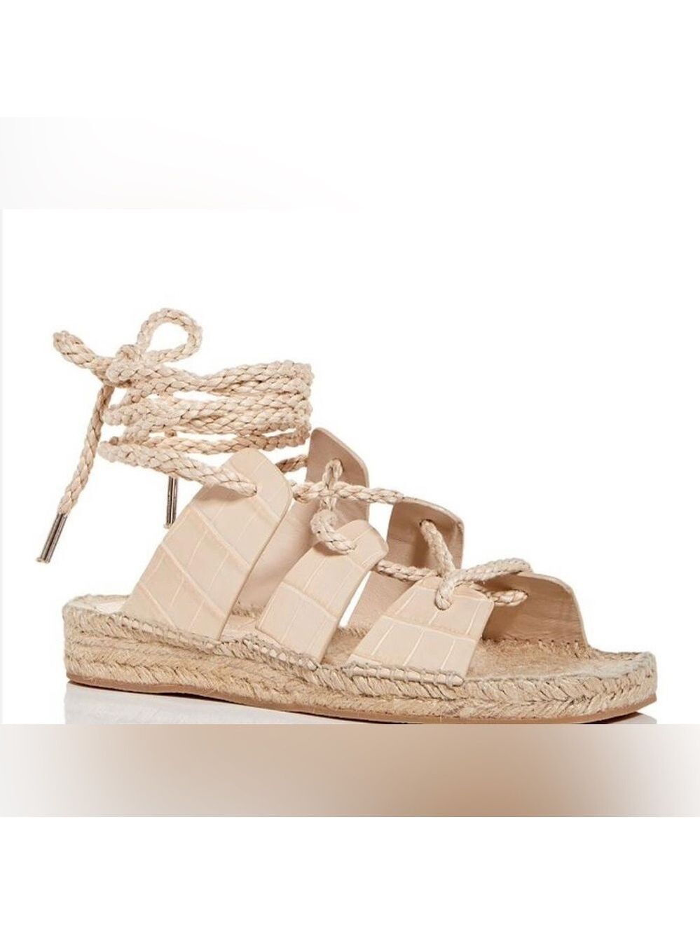 NIB Freda Salvador Lucy Espadrille Ankle Tie Sandals